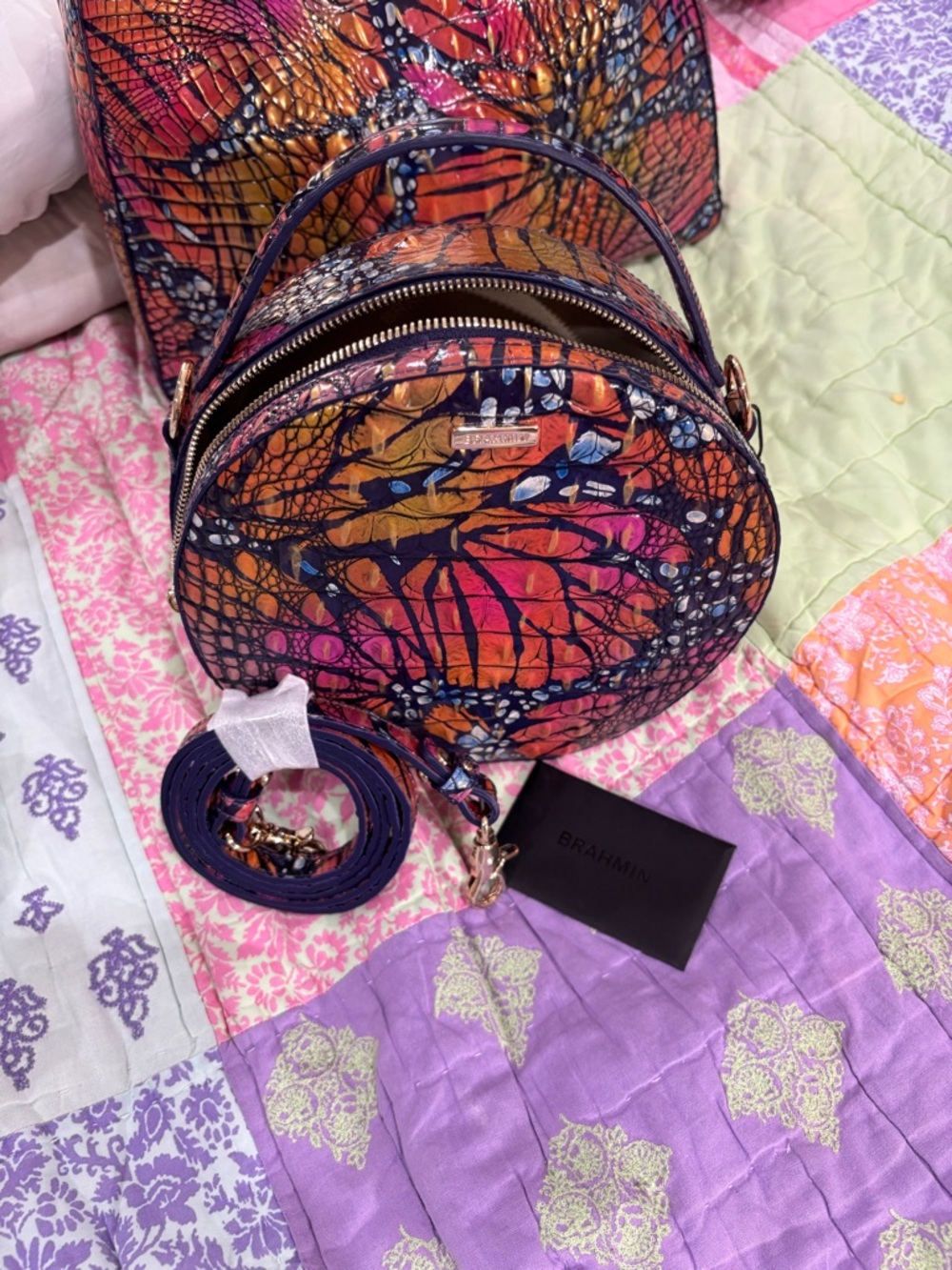 Bright Multi-Color Dome Crossbody Bag by Brahmin Lane - Picture 2 of 5